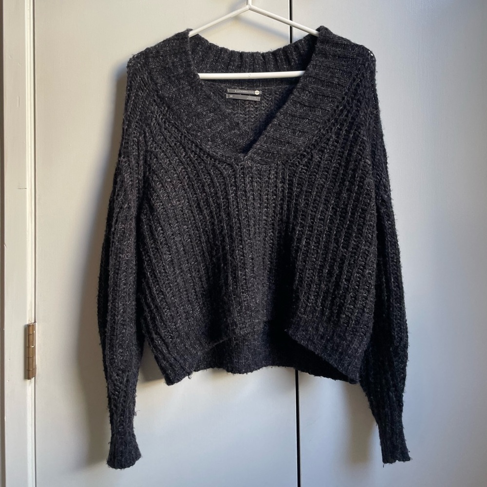 Anthropologie black and grey tone sweater